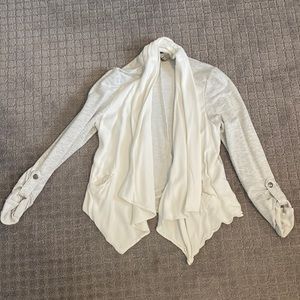 Gray and white sweater jacket